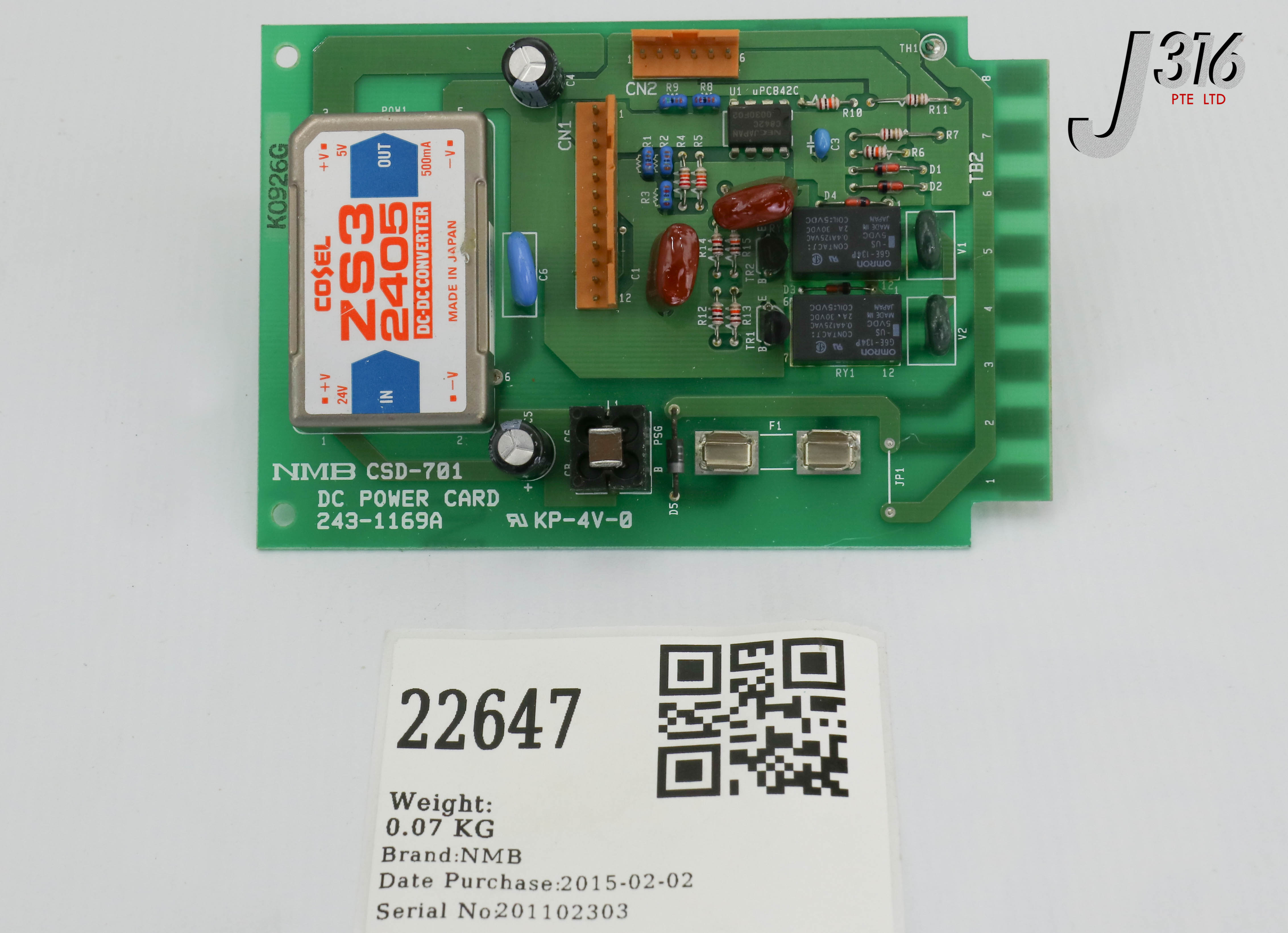 ケース 22647 NMB PCB, DC POWER CARD 243-1169A | eBay